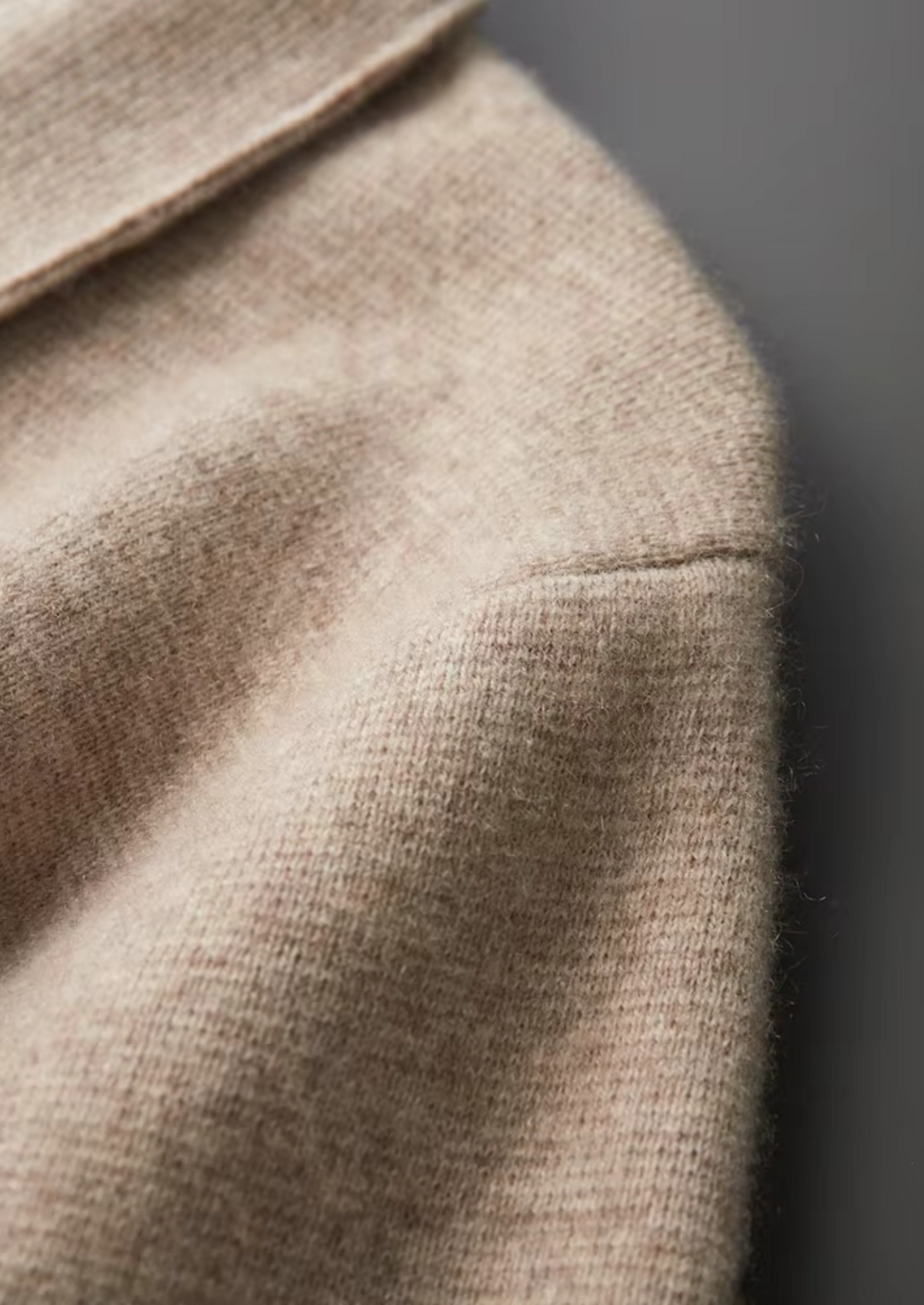 MERINO WOOL ZIP POLO CARDIGAN