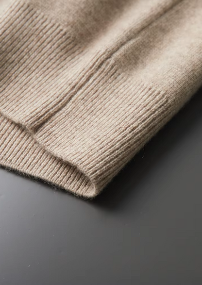 MERINO WOOL ZIP POLO CARDIGAN